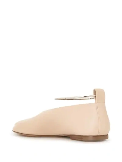 Shop Jil Sander Anklet Ballerina Shoes In Neutrals