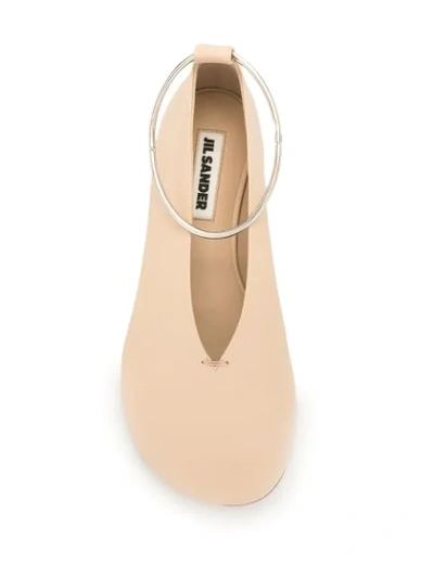 Shop Jil Sander Anklet Ballerina Shoes In Neutrals