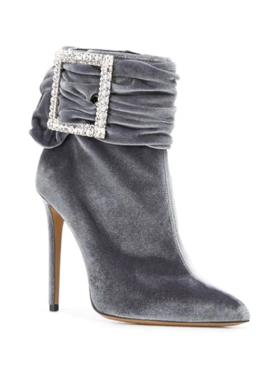 Shop Alexandre Vauthier Yasmine Boots In Grey