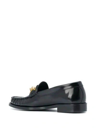 Shop Sandro Chain-embellished Loafers In Black