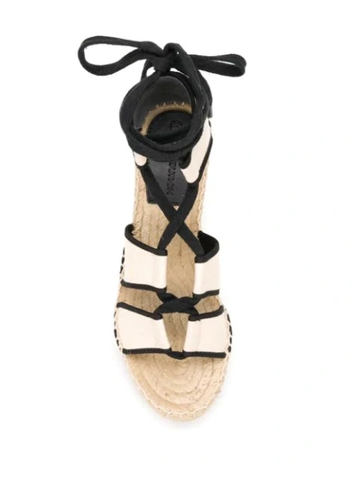 Shop Tory Burch 90mm Braided Wedge Sandals In Neutrals