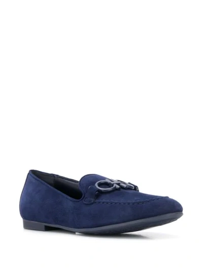 Shop Ferragamo Gancini-strap Loafers In Blue