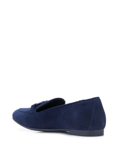 Shop Ferragamo Gancini-strap Loafers In Blue