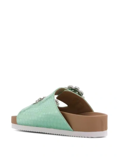 Shop Kurt Geiger Marlo Embellished Slides In Green