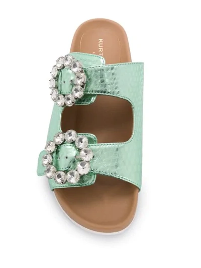 Shop Kurt Geiger Marlo Embellished Slides In Green