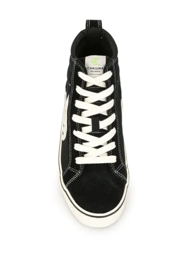 CATIBA HIGH STRIPE BLACK SUEDE AND CANVAS CONTRAST THREAD SNEAKER