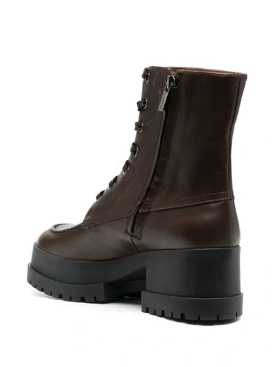 Shop Clergerie Chunky Leather Boots In Brown