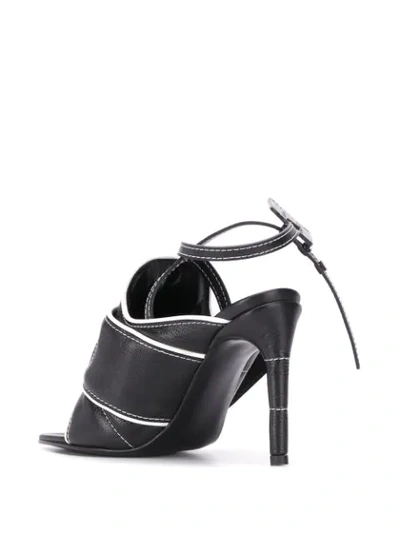 Shop Off-white Arrows 100mm Touch Strap Sandals In Black