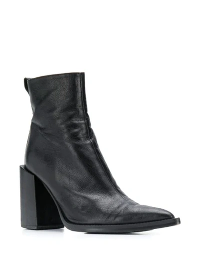 Shop Ami Alexandre Mattiussi Chunky Heel Ankle Boots In Black