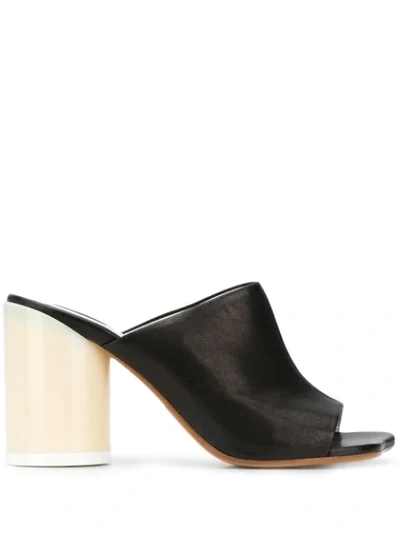 Shop Mm6 Maison Margiela Chunky Heel Sandals In Black