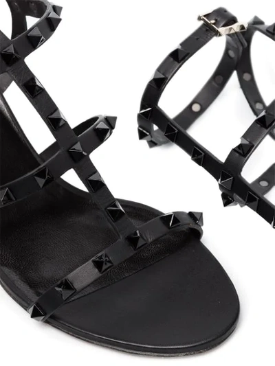 BLACK ROCKSTUD 60 LEATHER SANDALS