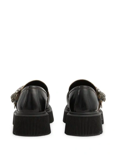 Shop Gucci Crystal-embellished Chunky Loafers In Black