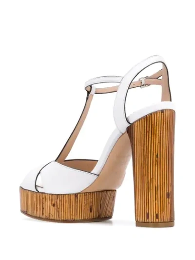 Shop Casadei Platform T-bar Sandals In White
