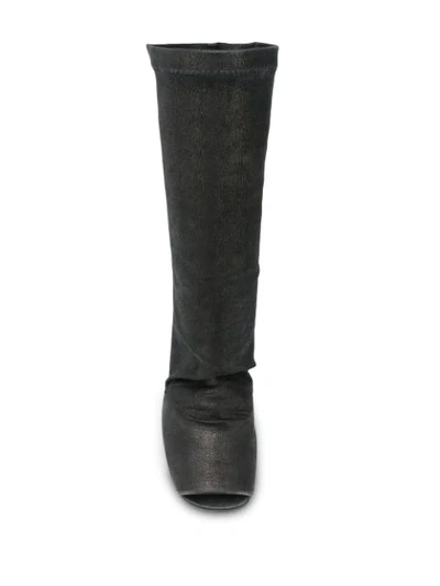Shop Rick Owens Open-toe Wedge Boots In Black