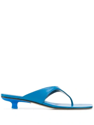 Shop By Far Thong-strap Slip-on Sandals In Blue