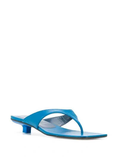 Shop By Far Thong-strap Slip-on Sandals In Blue