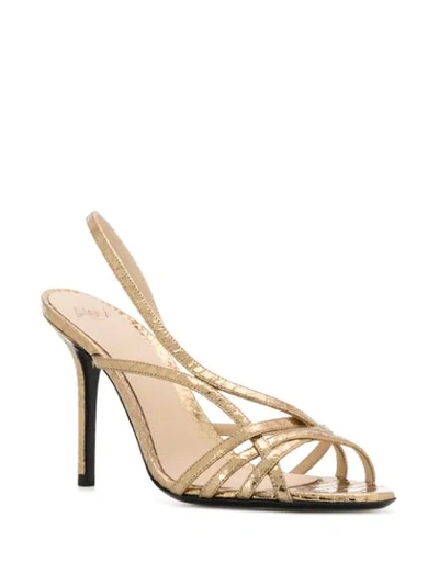 Shop Alevì Strappy 1050mm Heel Sandals In Gold