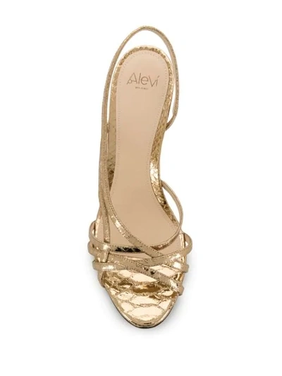 Shop Alevì Strappy 1050mm Heel Sandals In Gold