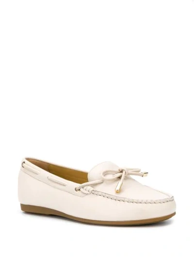 Shop Michael Michael Kors Tie-front Loafers In Neutrals