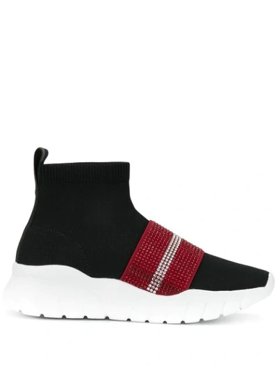 Shop Bally Sock Style High Top Sneakers In Black