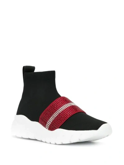 Shop Bally Sock Style High Top Sneakers In Black
