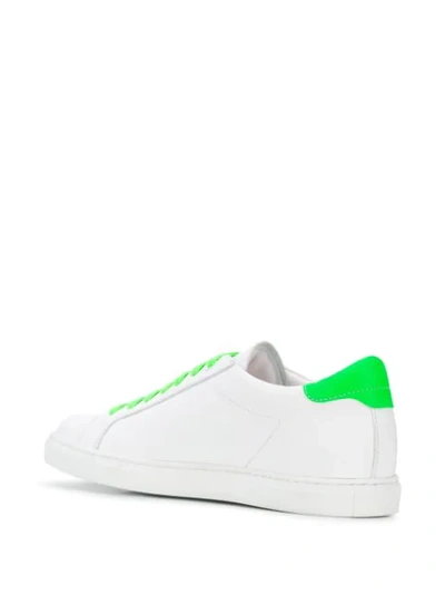 Shop Emporio Armani Neon Detail Low-top Sneakers In White