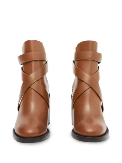 Shop Burberry Monogram Motif Boots In Brown