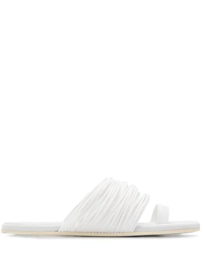 Shop Mm6 Maison Margiela Multi-strap Flat Sandals In White