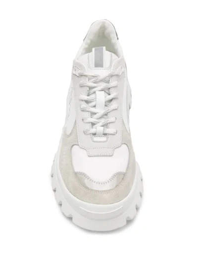 Shop Dsquared2 Maple Leaf Logo Ridged Sneakers In White