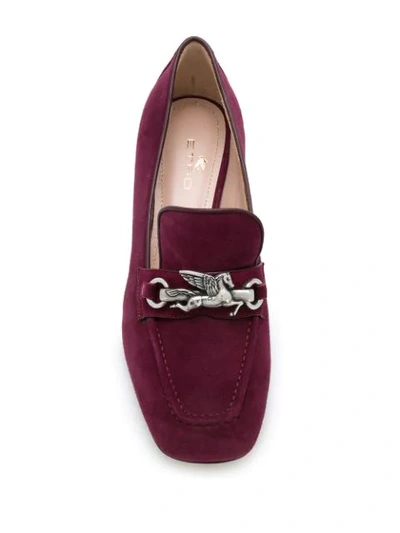 Shop Etro Horse-bit Loafers In Purple