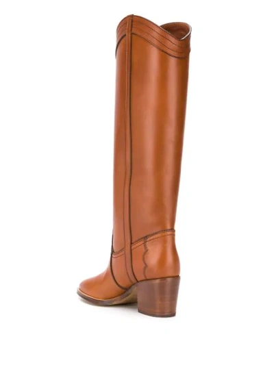 Shop Saint Laurent Kate Knee-length Boots In Brown