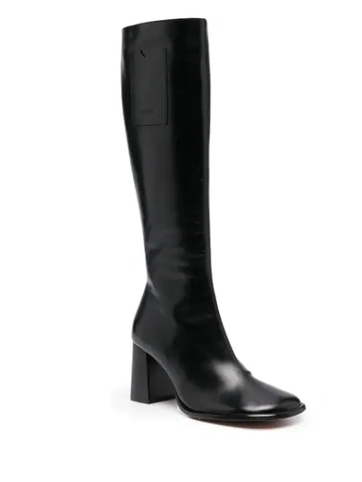 Shop Abra Card Knee-high Boots In Black