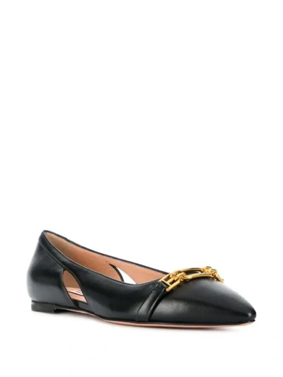 Shop Bally Pointed Toe Flats In Black