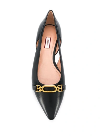 Shop Bally Pointed Toe Flats In Black