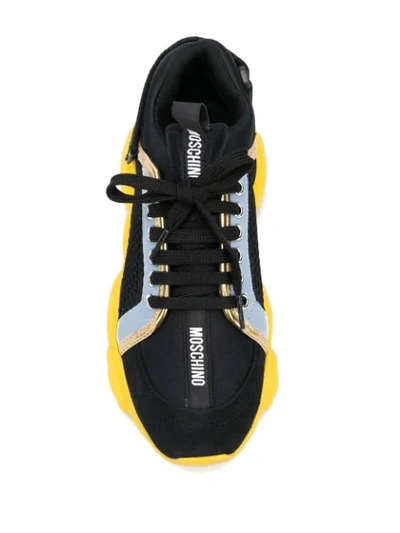 Shop Moschino Chunky Sole Sneakers In Black