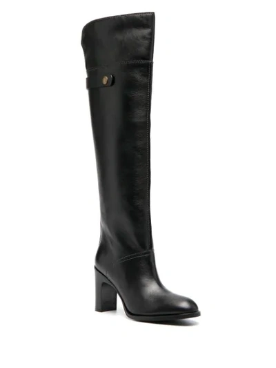 Shop See By Chloé Over-the-knee Leather Boots In Black