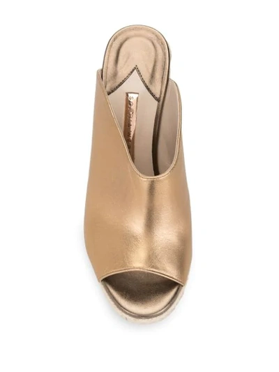 Shop Sophia Webster Carlita Metallic Mule In Gold