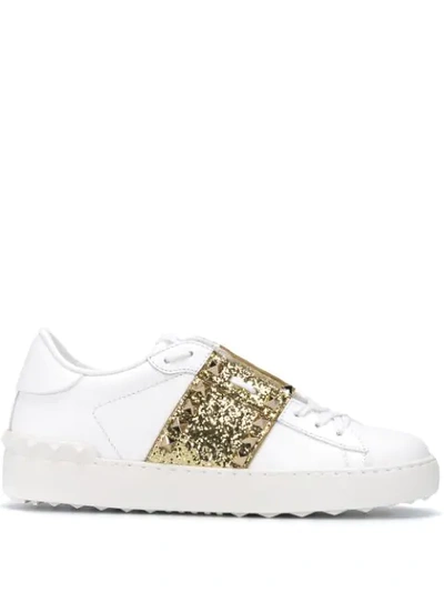 Shop Valentino Rockstud Untitled Sneakers In White