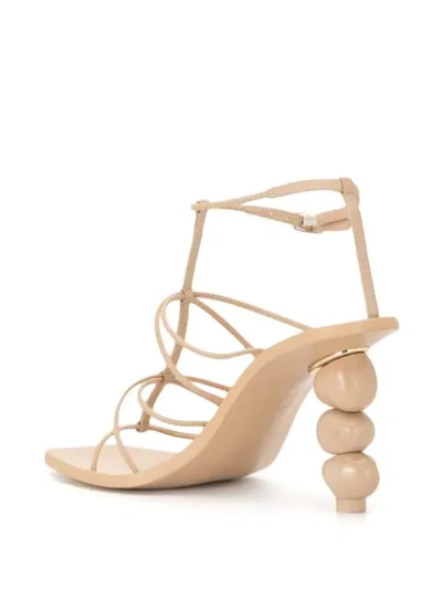 Shop Cult Gaia Beaded Heel Sandals In Neutrals