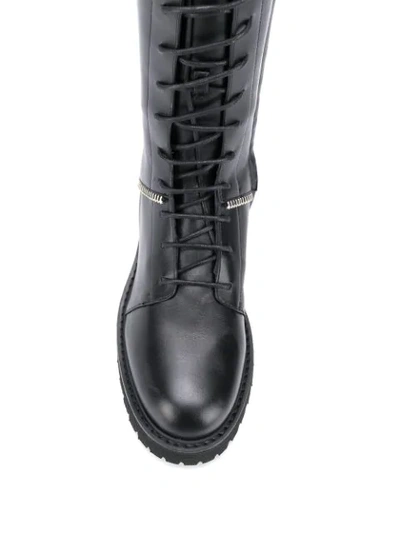 Shop Giuseppe Zanotti Lace-up Knee-high Boots In Black