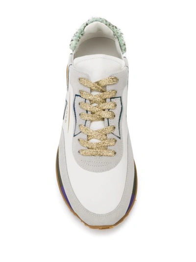 Shop Ghoud Panelled Lace-up Sneakers In White
