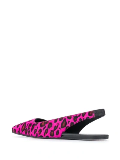 Shop Mm6 Maison Margiela Leopard Print Slingback Ballerina Shoes In Pink