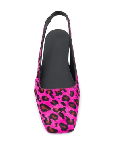 Shop Mm6 Maison Margiela Leopard Print Slingback Ballerina Shoes In Pink