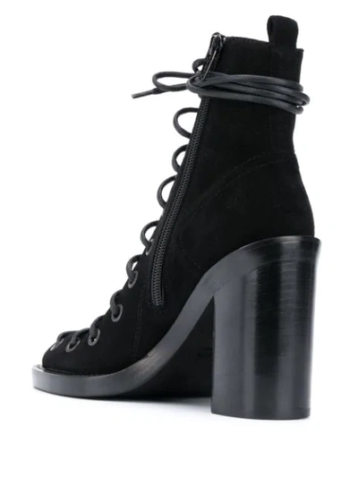 Shop Ann Demeulemeester Lace-up Open-toe Boots In Black