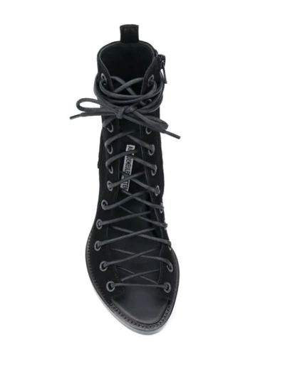 Shop Ann Demeulemeester Lace-up Open-toe Boots In Black