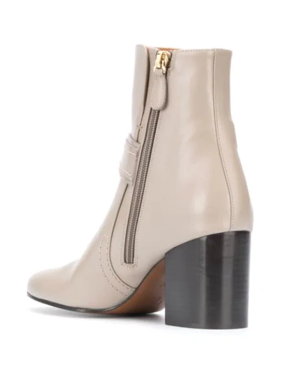 Shop Chloé Harness Ankle Boots In Grey