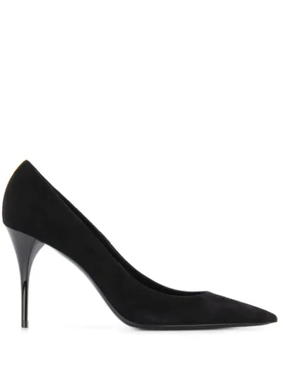 Shop Saint Laurent Pointed Toe Pumps In Black