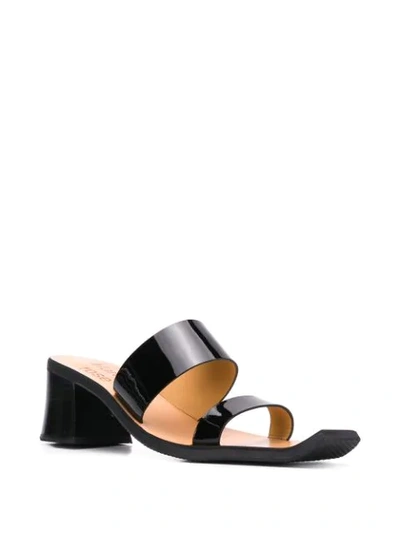 Shop Martine Rose Strappy Block Heel Sandals In Black