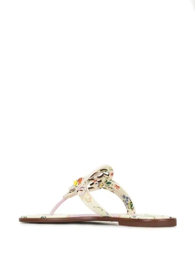Shop Tory Burch Miller Floral Flat Sandals In Multicolour