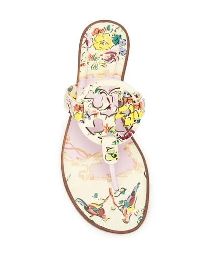 Shop Tory Burch Miller Floral Flat Sandals In Multicolour